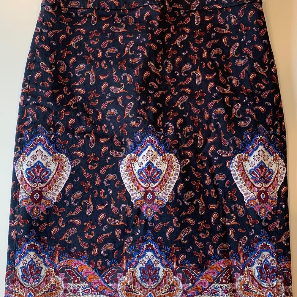 JCrew Paisley Pencil Skirt